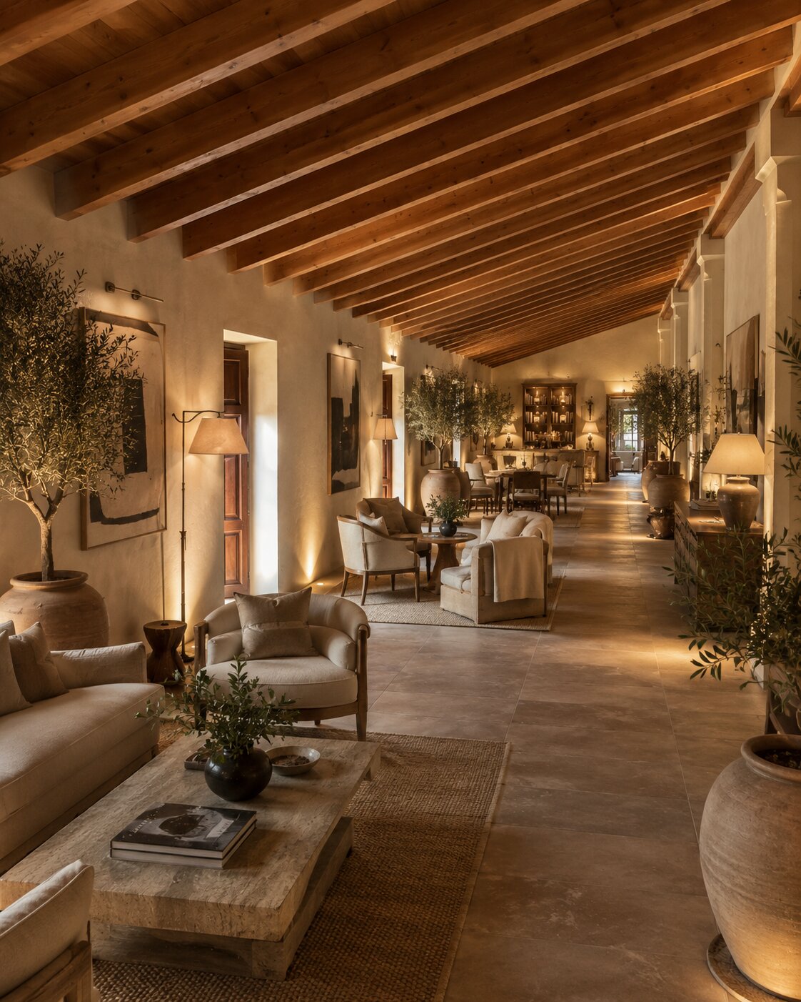 Pasillo chillout, render del proyecto hotelero