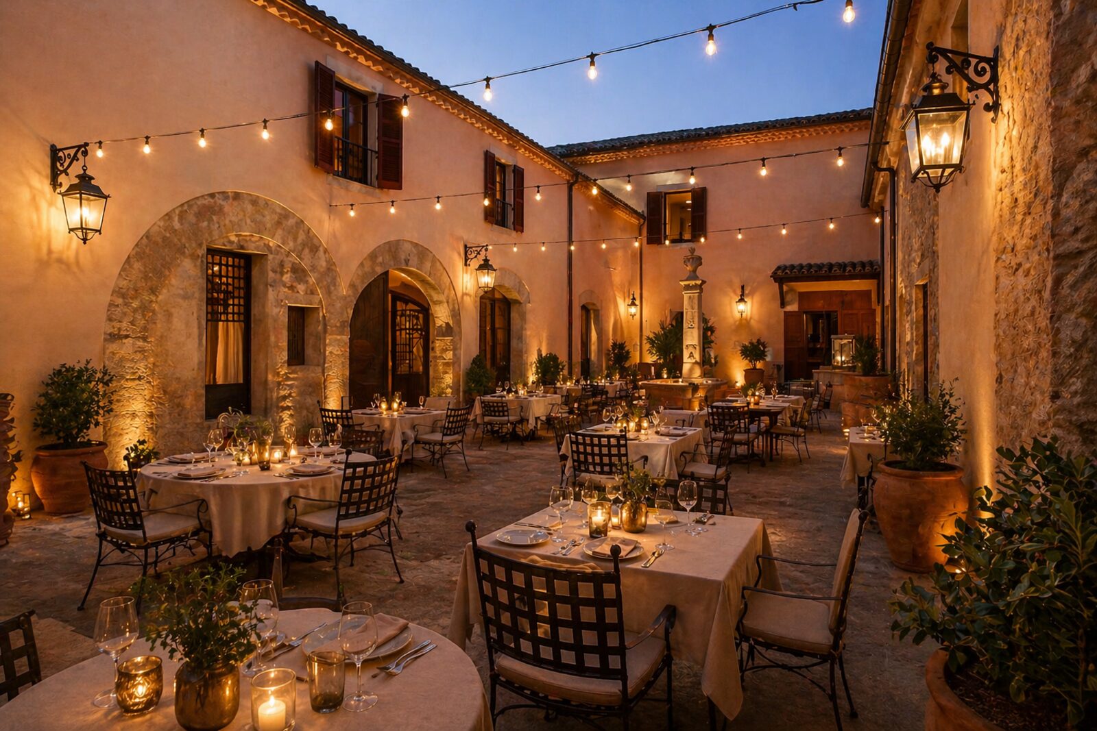 Restaurante en el patio, render del proyecto